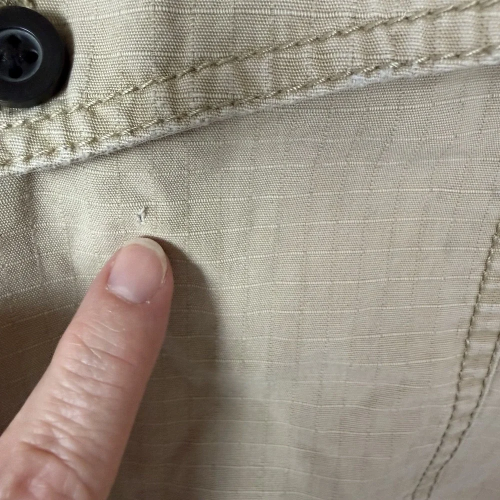 Izod Mens Khaki Cargo Shorts Ripstop Retro Y2K Baggy Skater Streetwear Size 38‎